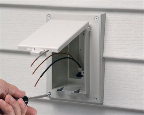 electrical box for vinyl siding|arlington vinyl siding outlet box.